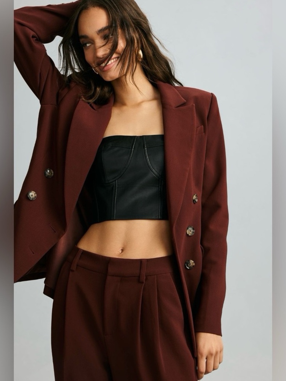 PAIGE Malbec Double-Breasted Blazer